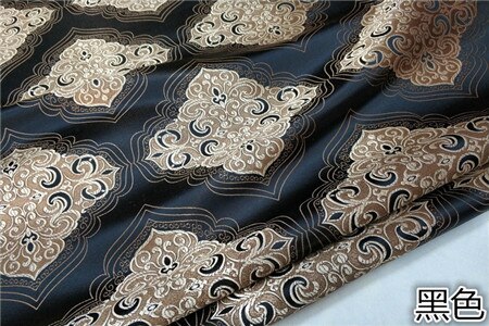 Cf581 1 meter blå / rød / lilla / grøn kinesisk silke jacquard brokadestof kinesisk stil qipao tang dragt stof sædehynde klud: Sort 1 meter