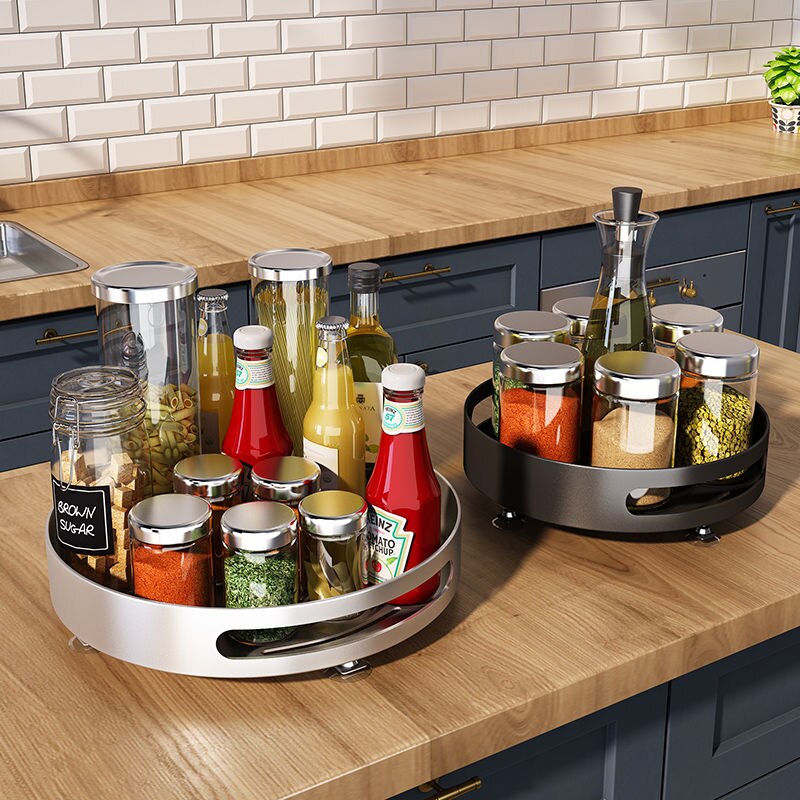 Rotating Kitchen Seasoning Rack Table Top Table Top Seasoning Corner Oil Salt Sauce Vinegar Shelf Storage Artifact