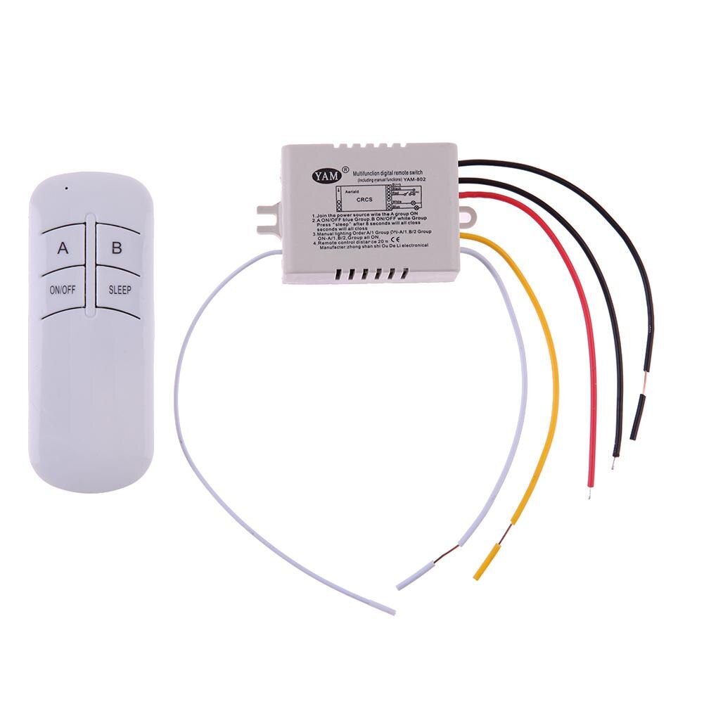 Trådløs tænd/sluk 1/2/3 veje 220v lamper fjernbetjening kontakt modtager sender controller indendørs lampe reservedele til hjemmet: Tovejs