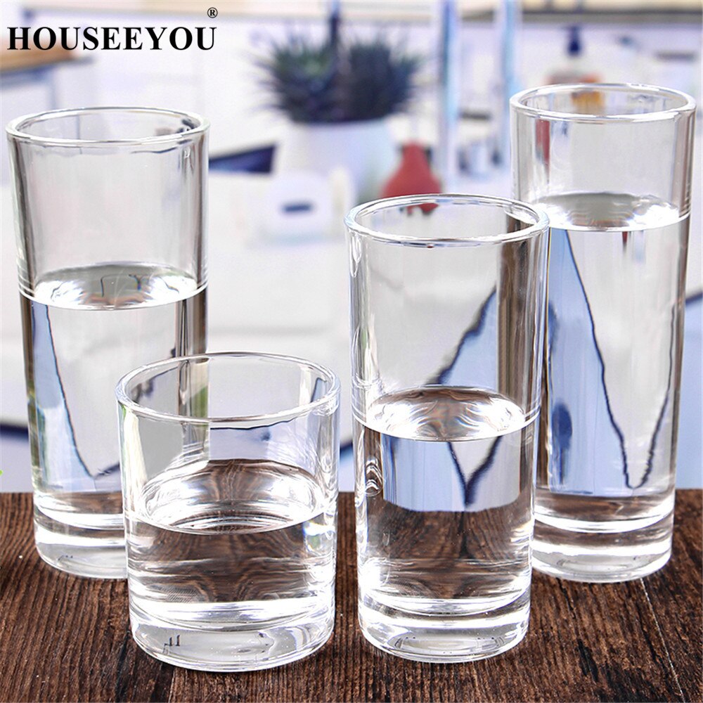 Houseeyou 6 stk / sett tykkere bunn rett vann kopp glass øl steins juicer krus drikkeflaske fest bar restaurant verktøy