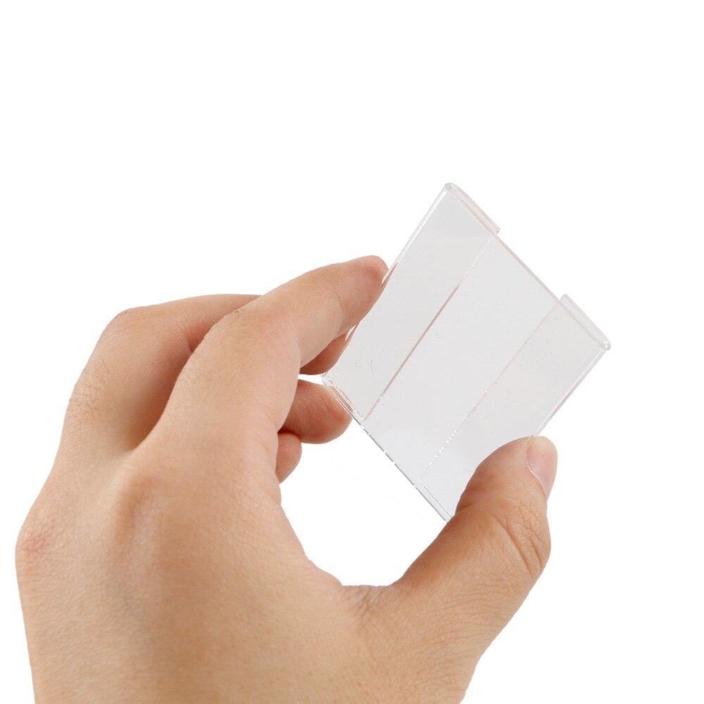 C Shape Acrylic Crystal Clear Price Tag Clip Sign Card Holder Table Desk Top Menu Display Label Racks Info Ticket Frame Flat