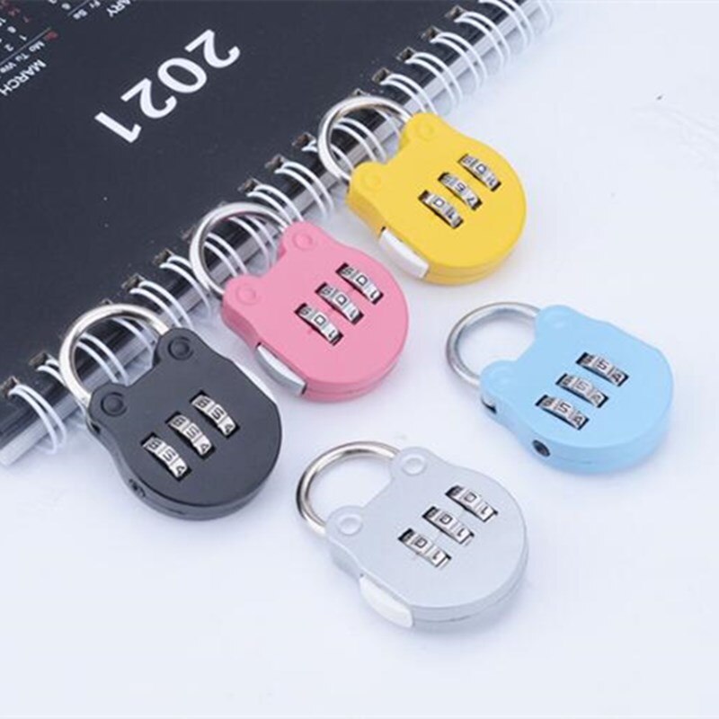 KK&amp;FING Cartoon Password Locks Small Padlock Mechanical Anti-theft Lock For Luggage Compartment Notebook Diary Bag Mini Lock
