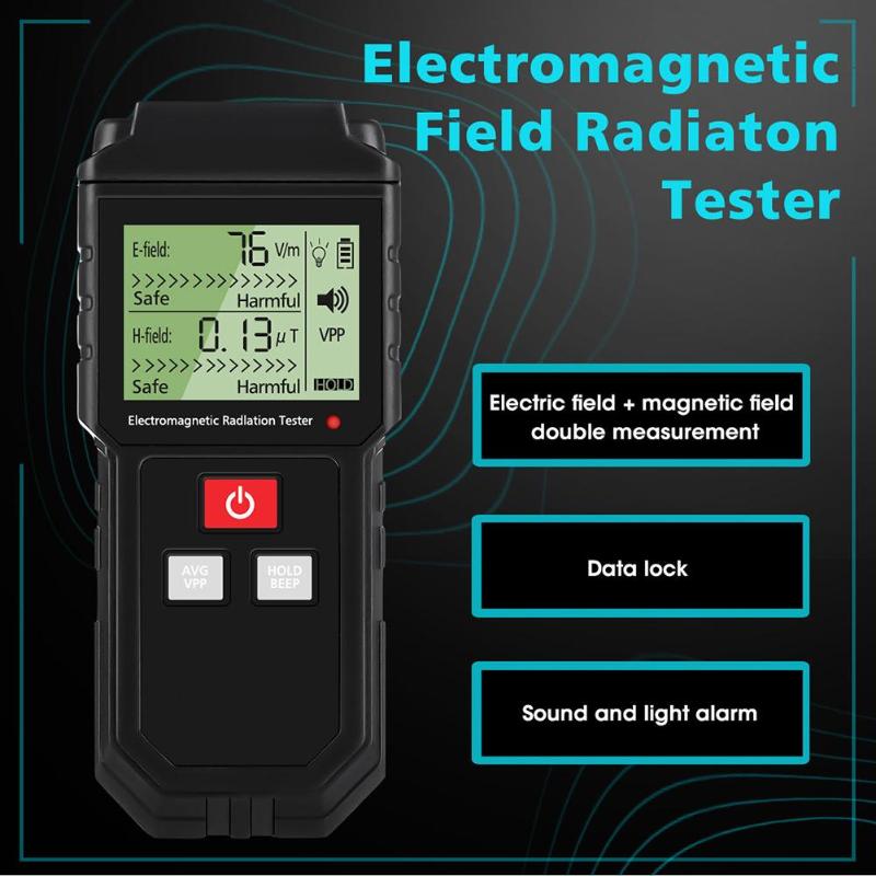 Elektromagnetisk strålingstester elektrisk felt magnetisk felt dosimeter tester lyd- og lysalarmsensor