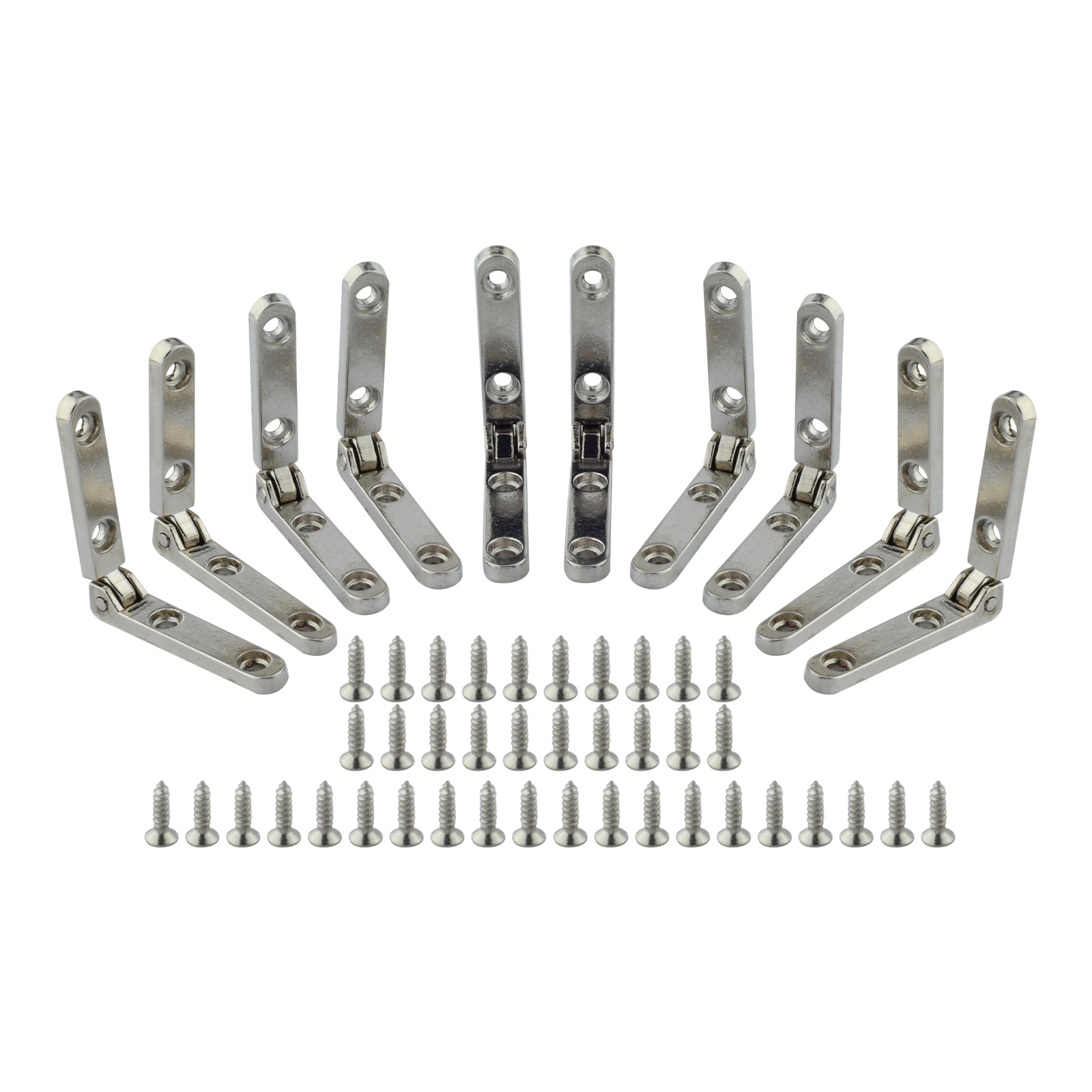 Bisagras pequeñas para joyería, caja de madera, caja de pecho, bisagras plegables de 90 grados, accesorios de caja de madera, aleación de Zinc con tornillos, 10 piezas: YELLOW