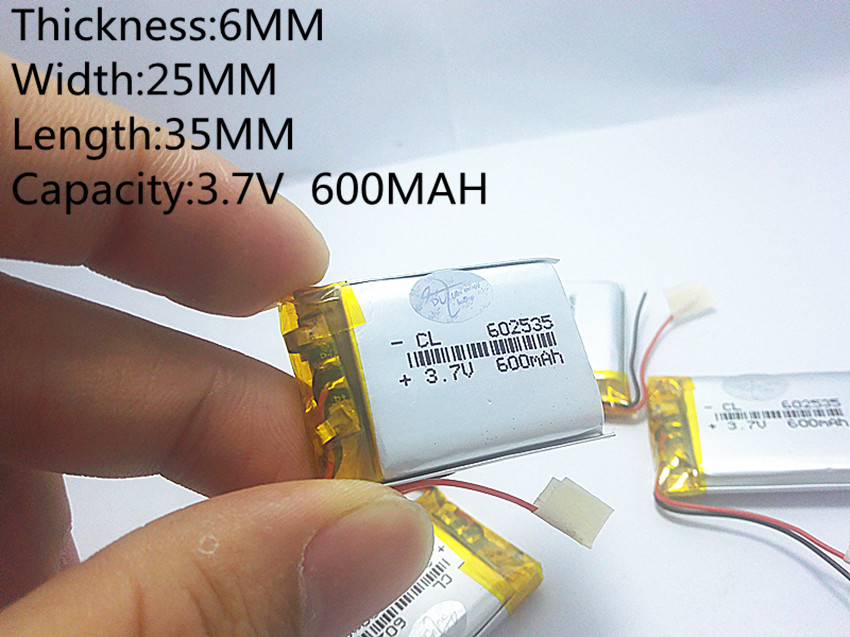 Supply lithium battery lithium polymer battery 602535 602535 +600 mah +3.7 V CL