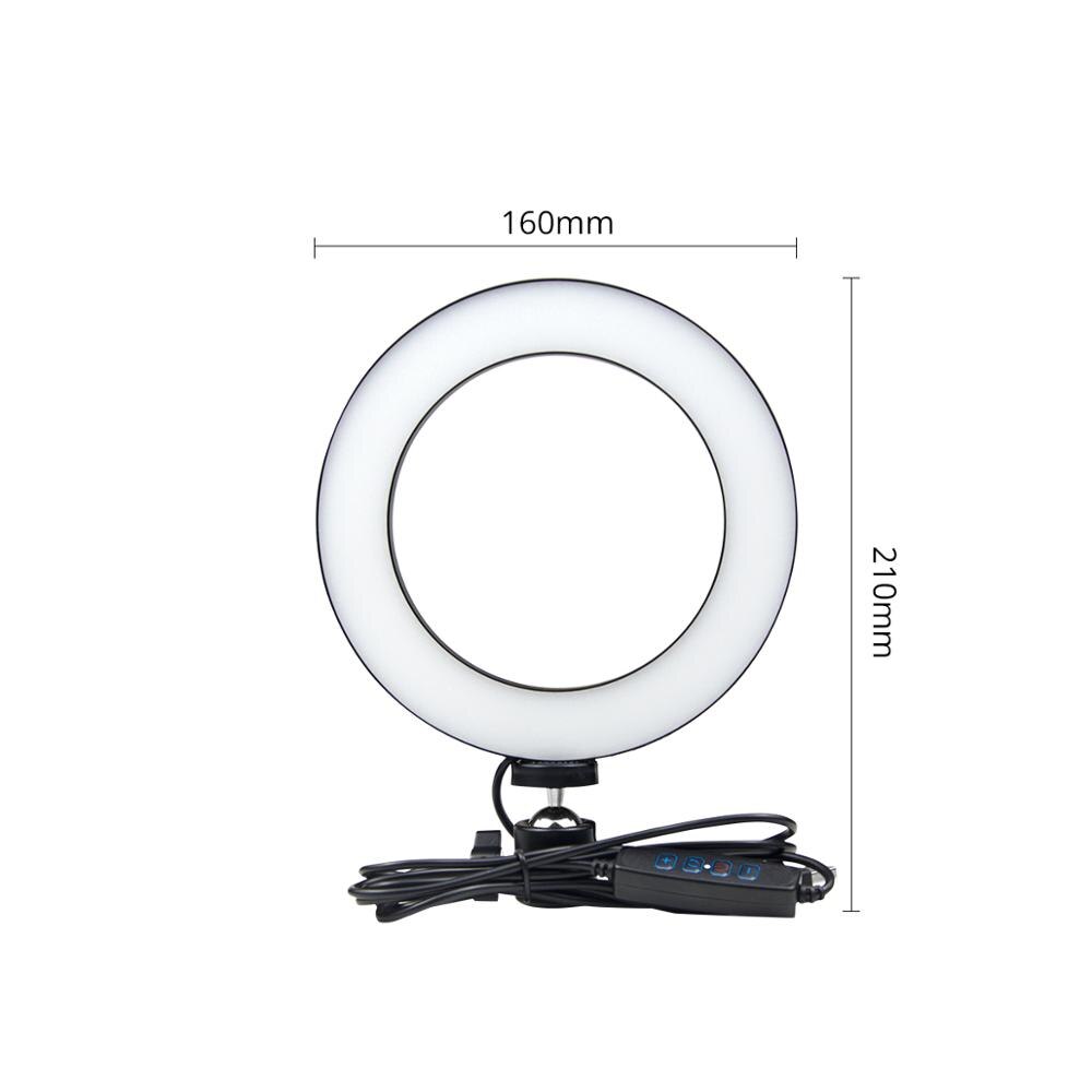 Full LED Makeup Vanity Mirror light Ring Dimmable Selfie lamp Makeup Dressing Table For Photography Video Live: DIA 16cm
