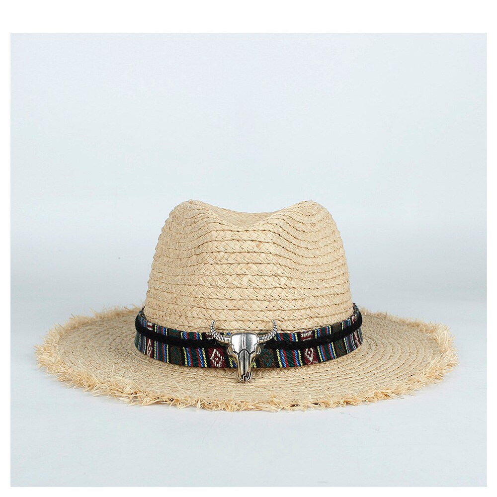 Japan raffia halm sommer kvinder rejser strand solhat dame bohemia bred skygge panama solhat solhat str. 56-58cm: Farve 9