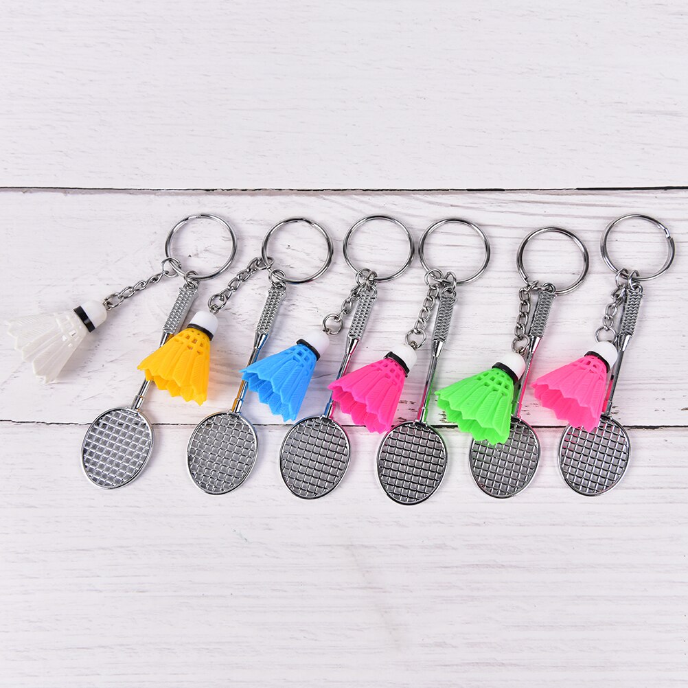 Mini Badminton Racket Ballen Sport Sleutelhanger Hanger 3D Keyfob Sleutelhanger Houder Ring