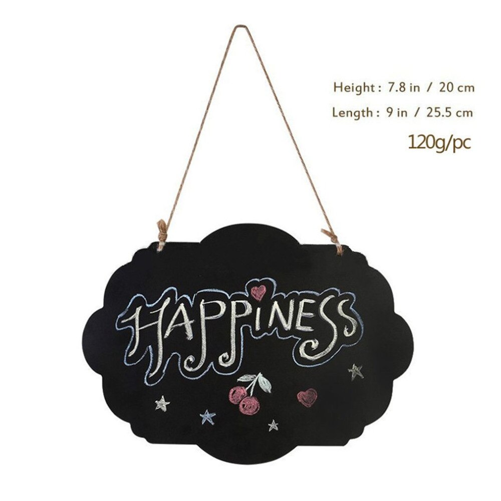 Hanging Wooden Blackboard Double Sided Chalkboard Wordpad Message Black Board Office School Supplies