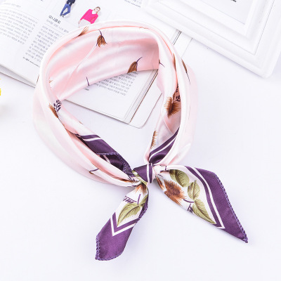 Foulard à rayures pour la tête pour femmes, imprimé, tissu pour cou, étiquette tendance, 50x50cm: TS-10