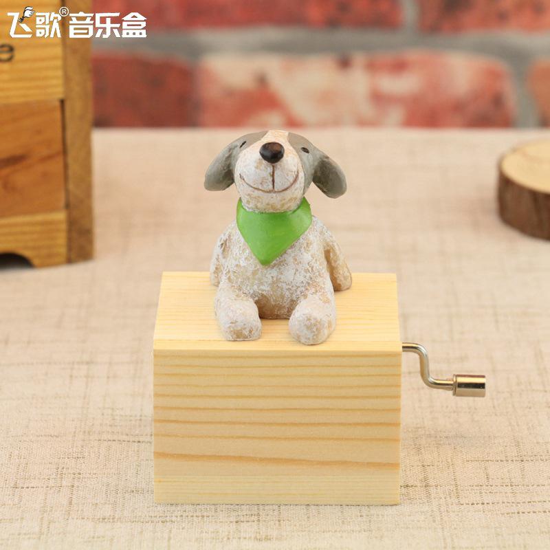 Décoration de la maison enfants | Mini-Animal singe pingouin, chat, chien ours, actionné à la main, boîtes à musique: Bourgogne
