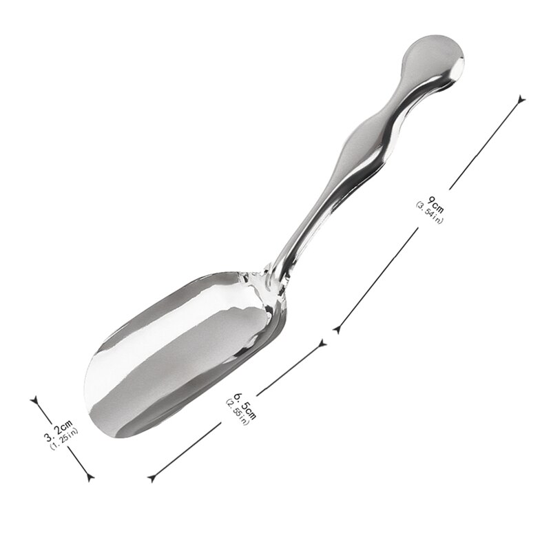 Liten kaffeskje i rustfritt stål te spade teskje lang skaft dessertskje servise