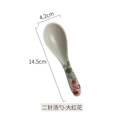 Japansk keramisk ske spiseske ske ris ske suppeskål ske husstand to-nålesuppe ske buet lille ske: C 14.5 x 4.2cm