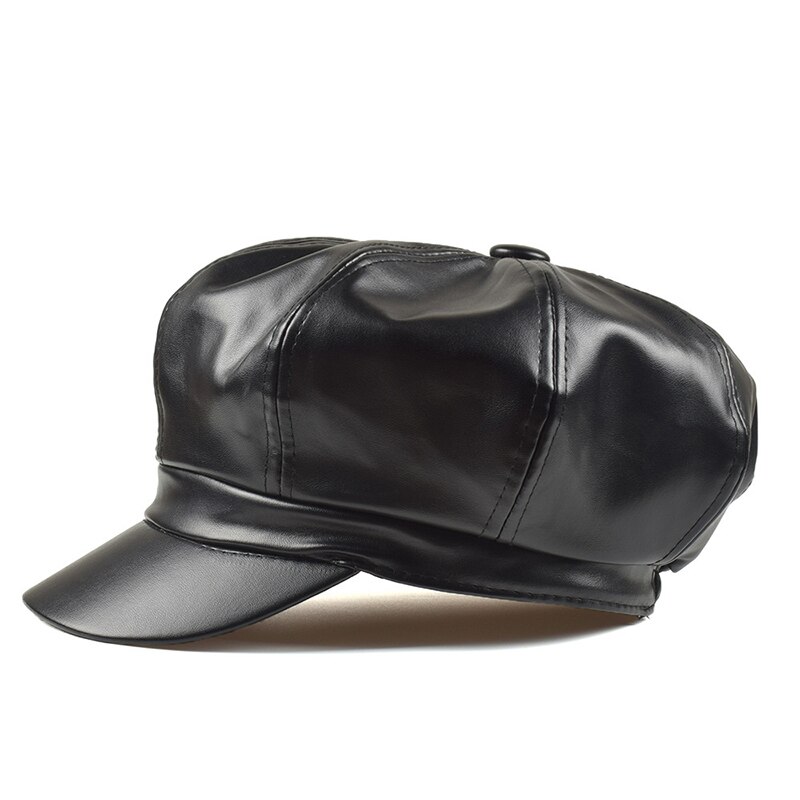 Gorra plana panadero PU newsboy cabble gatsby sombreros de golf para hombres y mujeres 4 colores