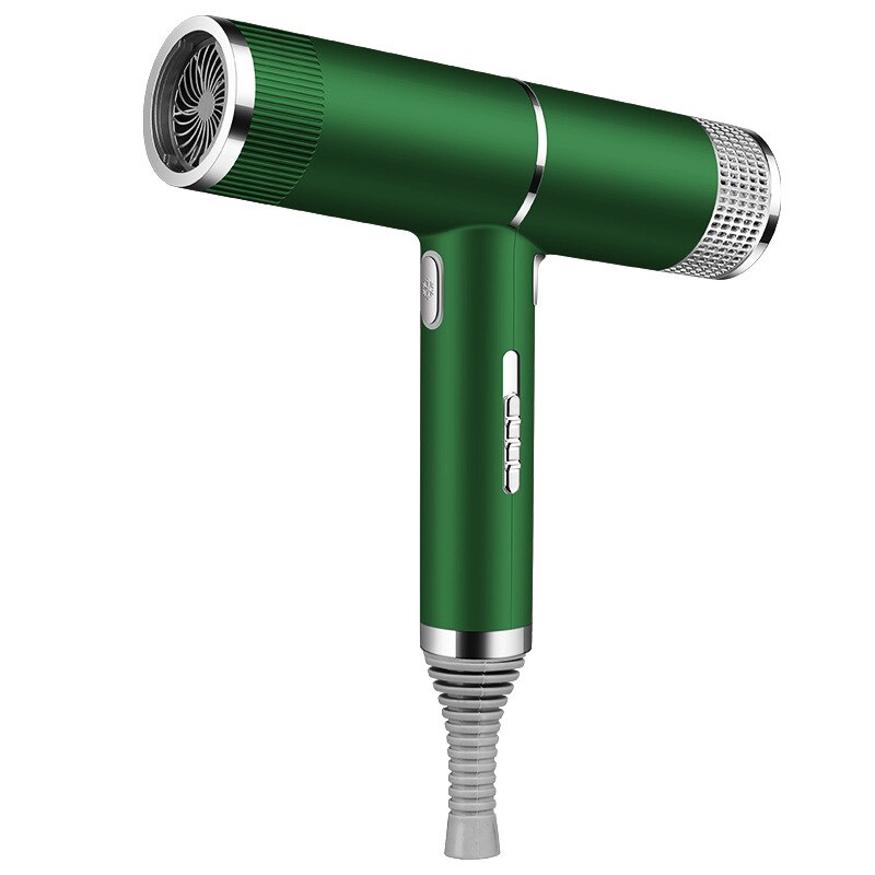 Negative Ion Hair Dryer Powerful Anion Cold Wind Fast Dry Constant Temp Snowflake Button Blower anti-static Hair Tools: Green / EU