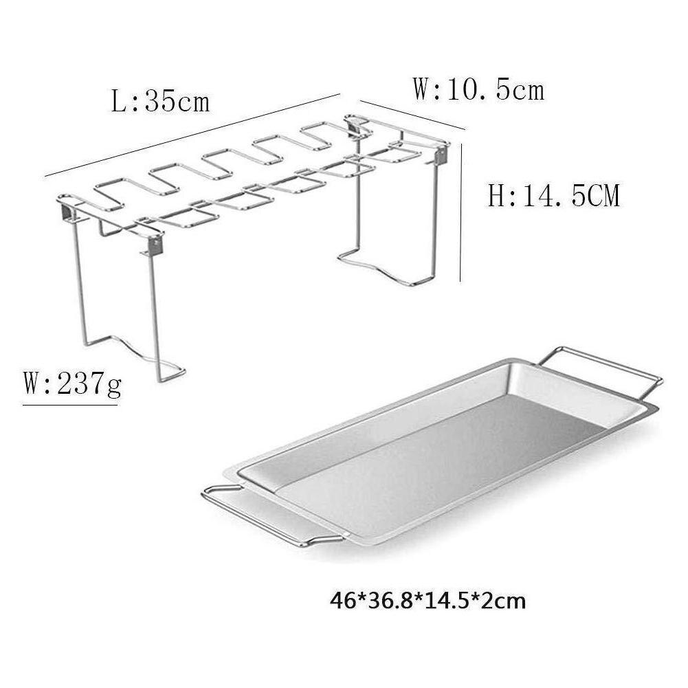 Barbecue Grill Non-stick Rib Plank Stand Gebraden Rack Staal Grillen Bbq Ribben Rack Kip Grillen Baske