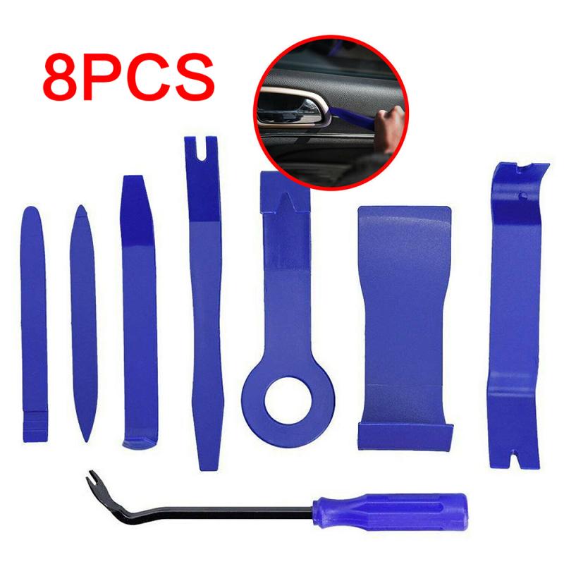 Pry Auto Demontage Tool Speciale Demontage Tool 8 Stuks Auto Trim Removal Tool Deur Plastic Panel Molding Kit Set Tangen gereedschap: Default Title