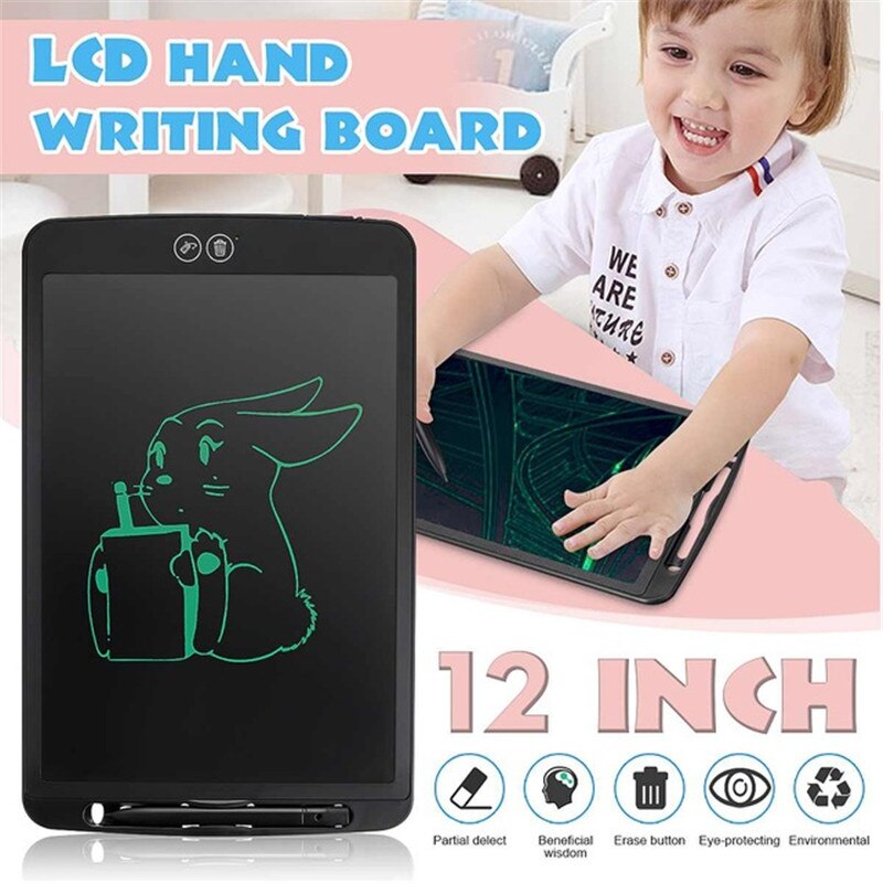 Partially Erasing 12'' Digital LCD Writing Tablet Graphic Drawing Electronic Handwriting Pad Paint Board Notepad