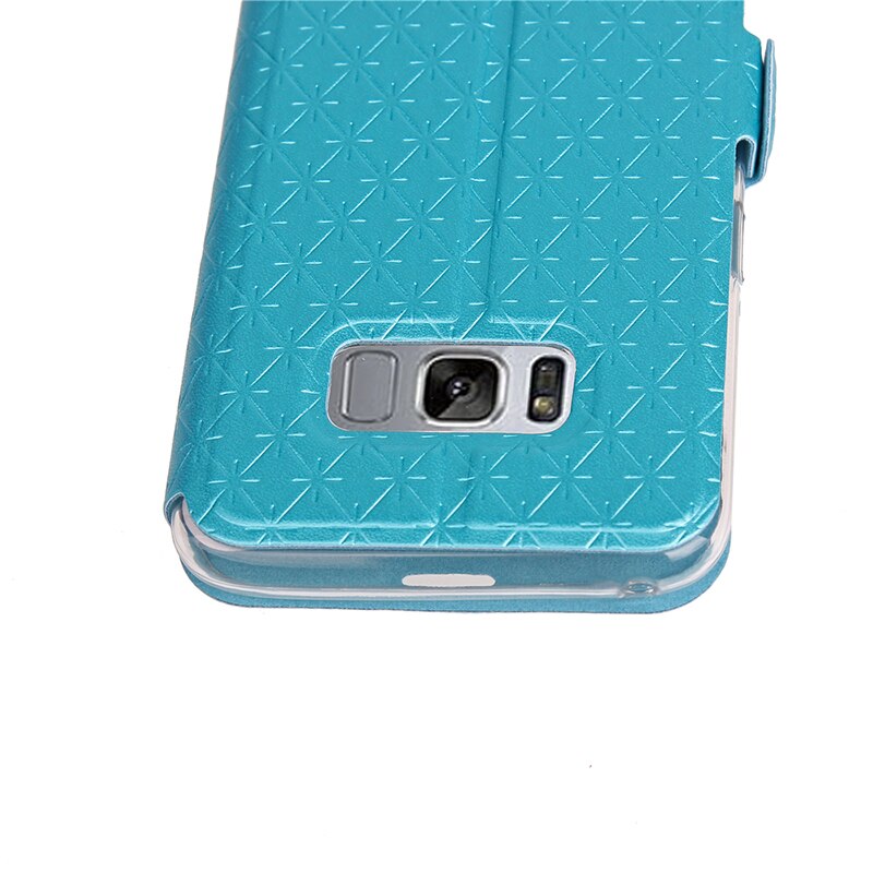 Abdeckung Telefonkasten Für Samsung Galaxy S8 Plus SM S8 + G9550 Flip Pu-leder tpu Shell S8 ZOLL-G9500 Fenster Ständer Raute Holster tasche