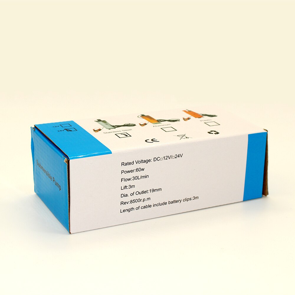 DC 12V 30L/min, rvs Dompelpomp lenspomp Elektrisch voor diesel/olie/water/fuel transfer met Schakelaar, 12 v volt 12volt
