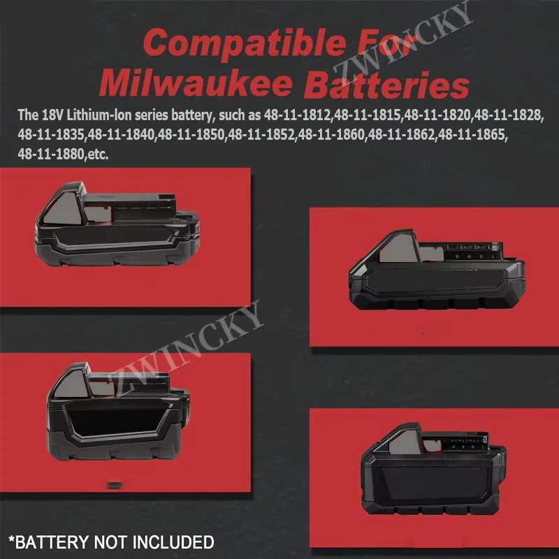 Jumper Cable Clamps for Milwaukee Dewalt 18V Battery Jumper Starter Automotive Booster Cables for Cars Trucks Vehicles Power kit