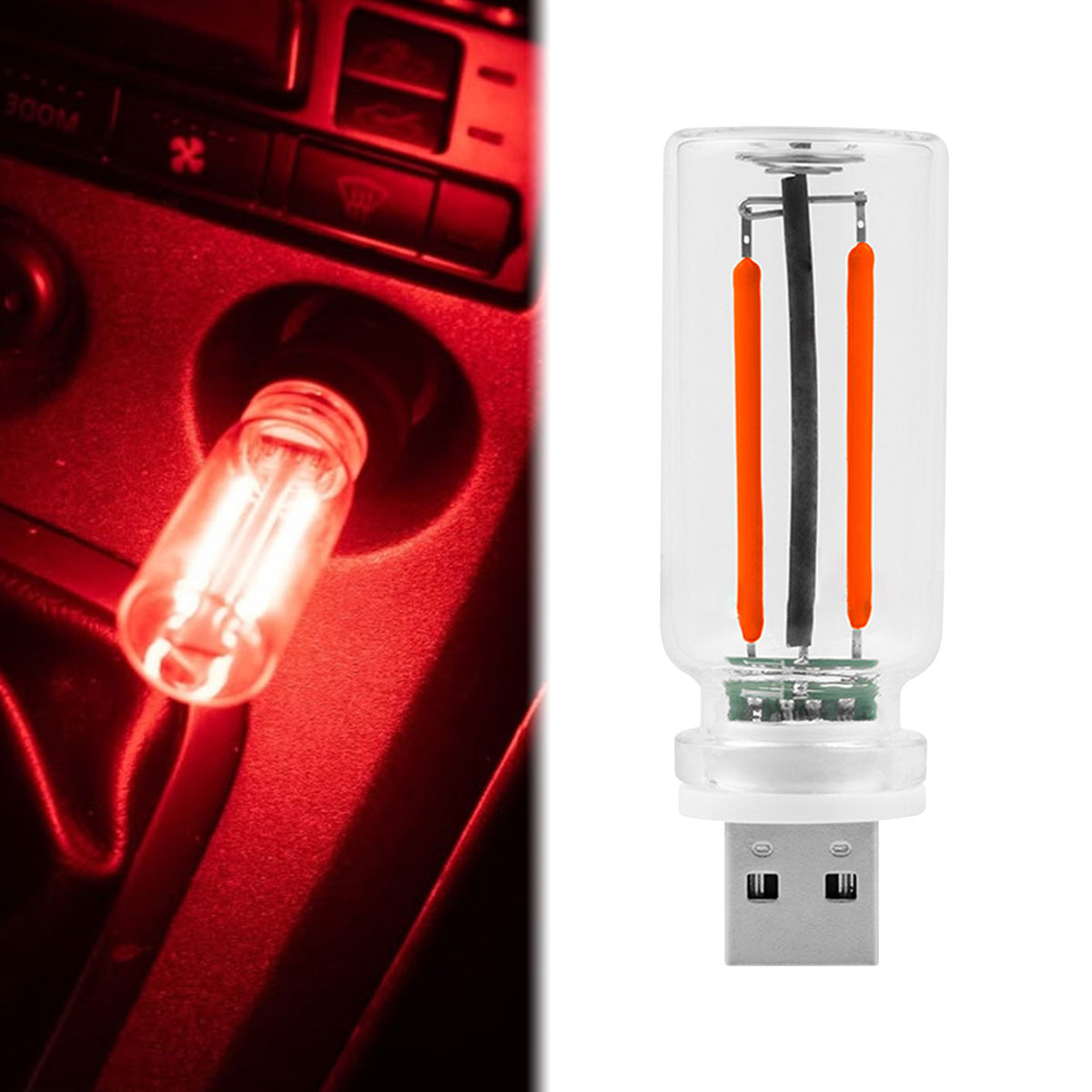 USB Nachtlicht Touch Dimmen LED Glühlampe Glühlampe Auto Innenbeleuchtung Atmosphäre Lampe für Party Zimmer Auto: 6000 Karat Kaltweiß