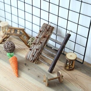 Konijnen vogels kiezen klein speelgoed appeltakken houten dierenbenodigdheden voor chinchilla speelgoed katten speelgoed hamster houten accessoires