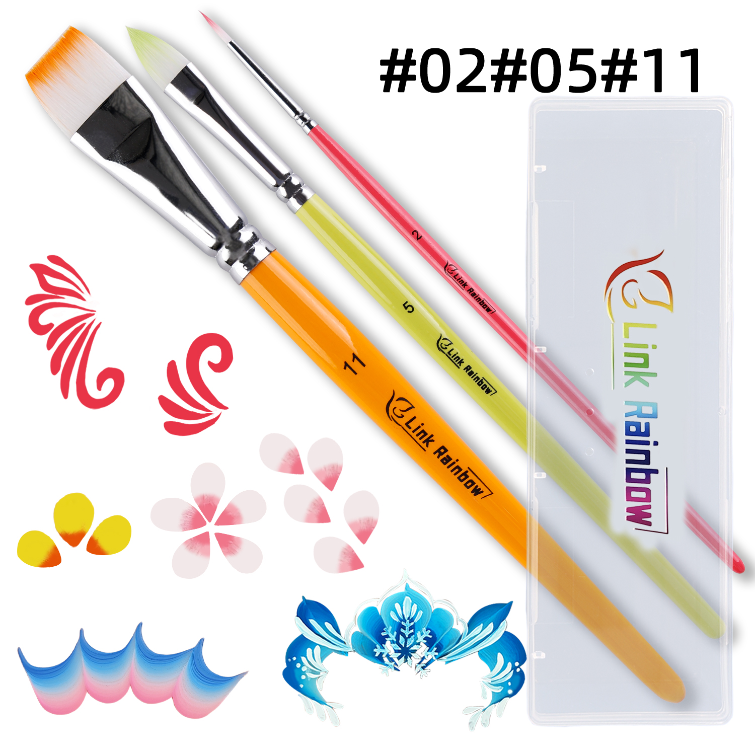 Pędzle robić malowania twarzy zestaw narzędzi robić malowania twarzy dla dzieci pędzle robić malowania ciała: BŁĘKITNY