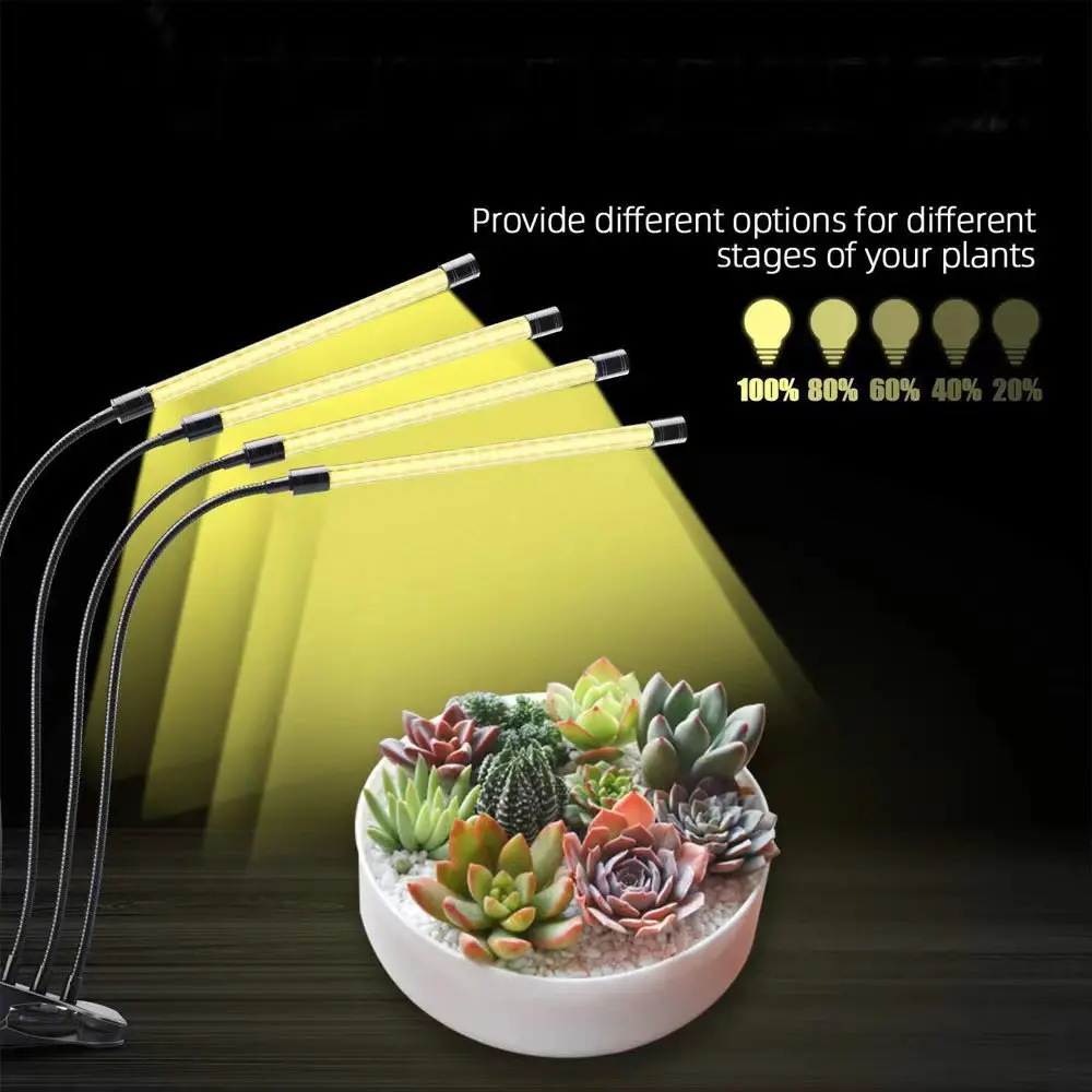 Lámpara de luz LED para cultivo de plantas, sistema de cultivo hidropónico de espectro completo para invernadero, accesorios de interior, luz amarilla para plantas, USB00