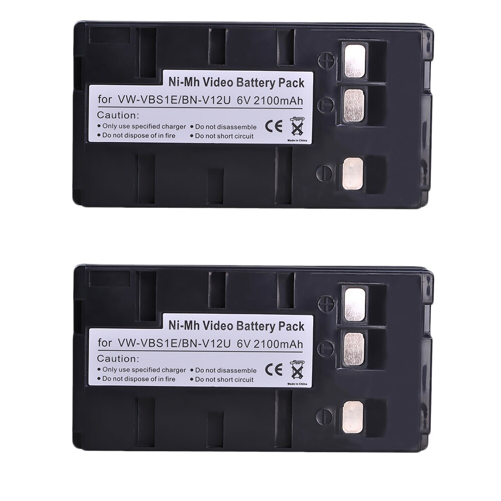 BN-V12U VW-VBS1E Ni-Mh Video Battery + Charger with Type-c and USB Port for JVC BN-V10U, BN-V11U, BN-V12U, BN-V14U, BN V15 V18U: 2x Battery