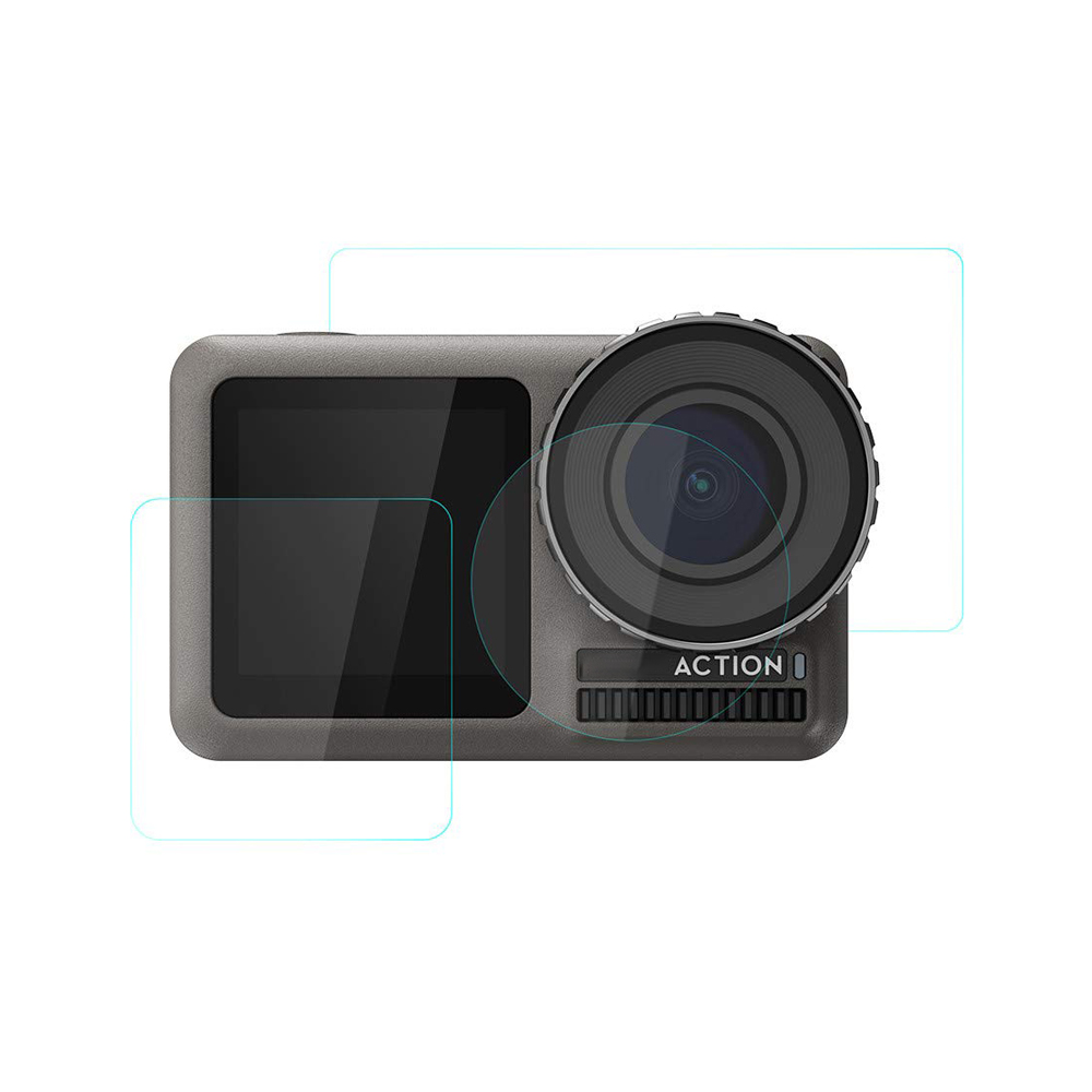 Lente de vidrio templado 3 piezas + Protector de pantalla LCD para Cámara de Acción DJI OSMO película protectora para deporte DJI OSMO cam accesorio