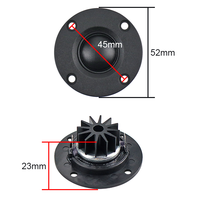 thumbnail image 2 of 2pcs 52mm 6ohm 30W Soft Dome Silk Film Tweeters – Hifi Loudspeaker For Universal Use 2 of 5