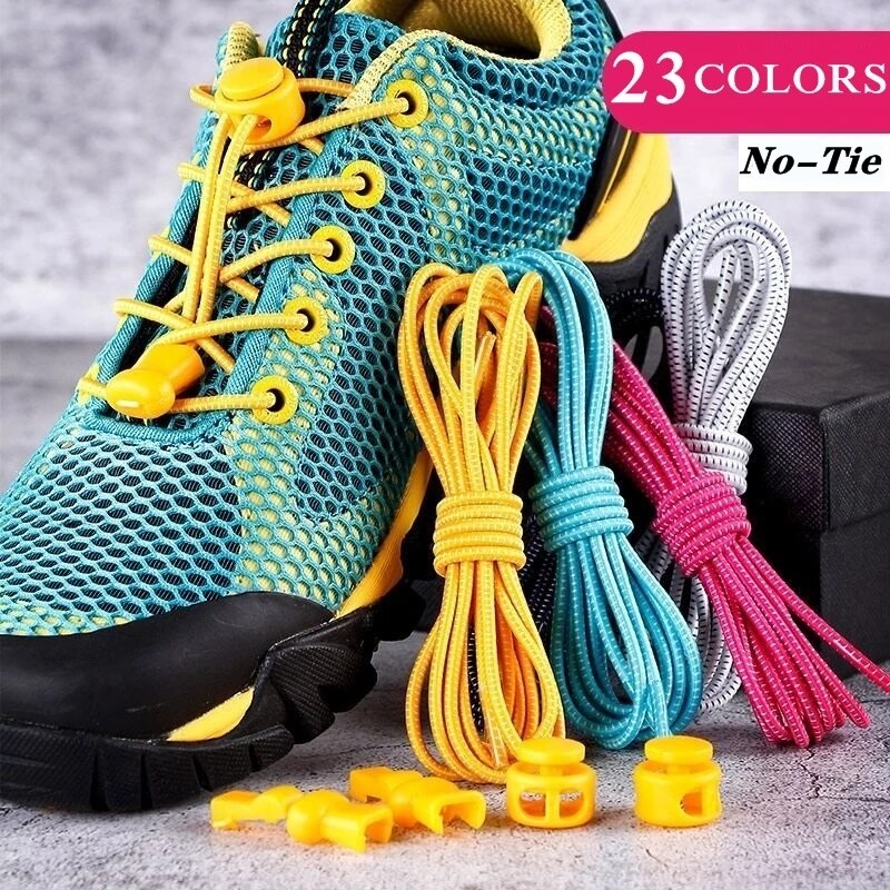 Cordones elásticos para zapatillas, cordones elásticos para zapato que No se ata, cierre de estiramiento, cordones para perezosos de goma rápida, 23 colores,