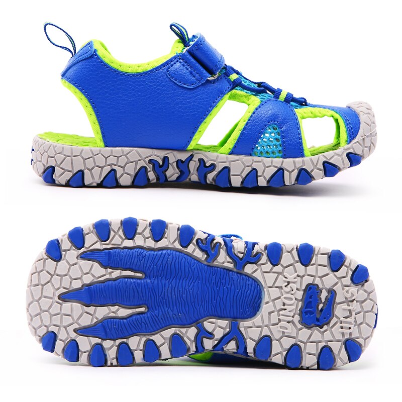 Dino Dinosaurus Led Knippert Zomer Sandalen 4-8Y Jongens Kinderen Cut-Outs Gesloten Teen Little Kids Beach Vlekken Schoenen anti-Slip