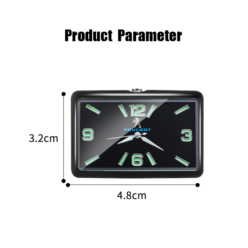 Sortie d&#39;air voiture horloge lumineuse pour Peugeot 308 307 206 408 407 3008 voyageur 207 107 208 508 306 406 205 4008 5008 103 106