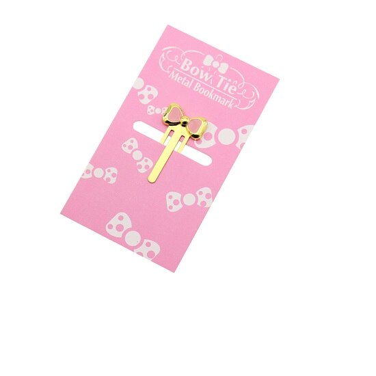 Precioso marcador de libros de Metal con lazo, accesorios para libros, marcador de Clip de papel dorado, Rosa y Rojo para diario, artístico DIY para el colegio y la Oficina 6604: Pink