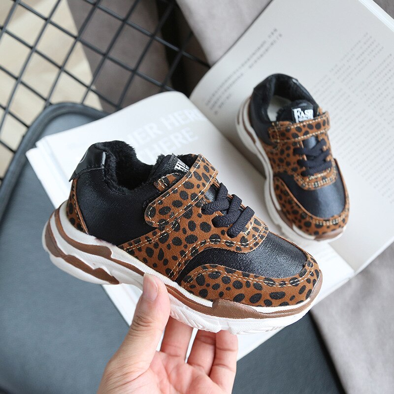 herbst Winter freundlicher Schuhe Baby Mädchen Schuhe freundlicher Sport Turnschuhe Art Jungen Turnschuhe Mädchen Pu Leder Schuhe Leopard