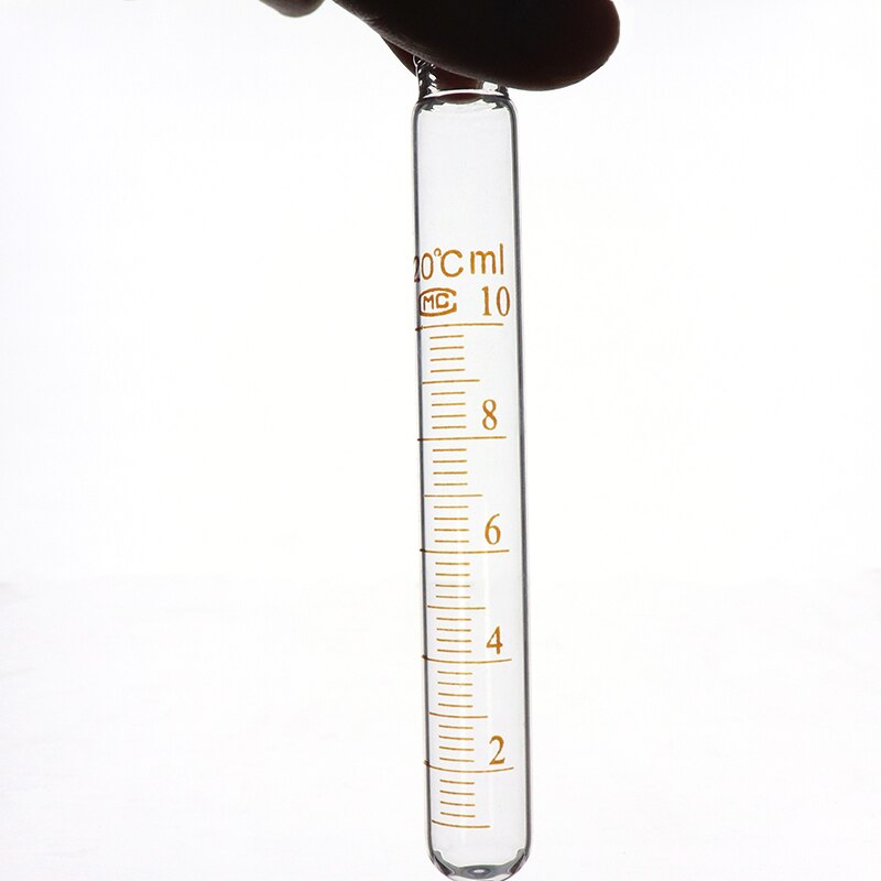 Tubo de centrífuga de vidrio, tubos de ensayo de vidrio de 10 ml con tapa de rosca y tubo de alta temperatura resistente a la escala, diámetro de 16mm, 10/PK
