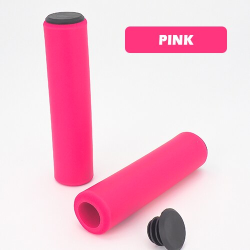 Luva de silicone para guidão de bicicleta, acessório para ciclismo à prova de choque, manoplas macias de bicicleta mtb com 18mm: Pink Bike Grips