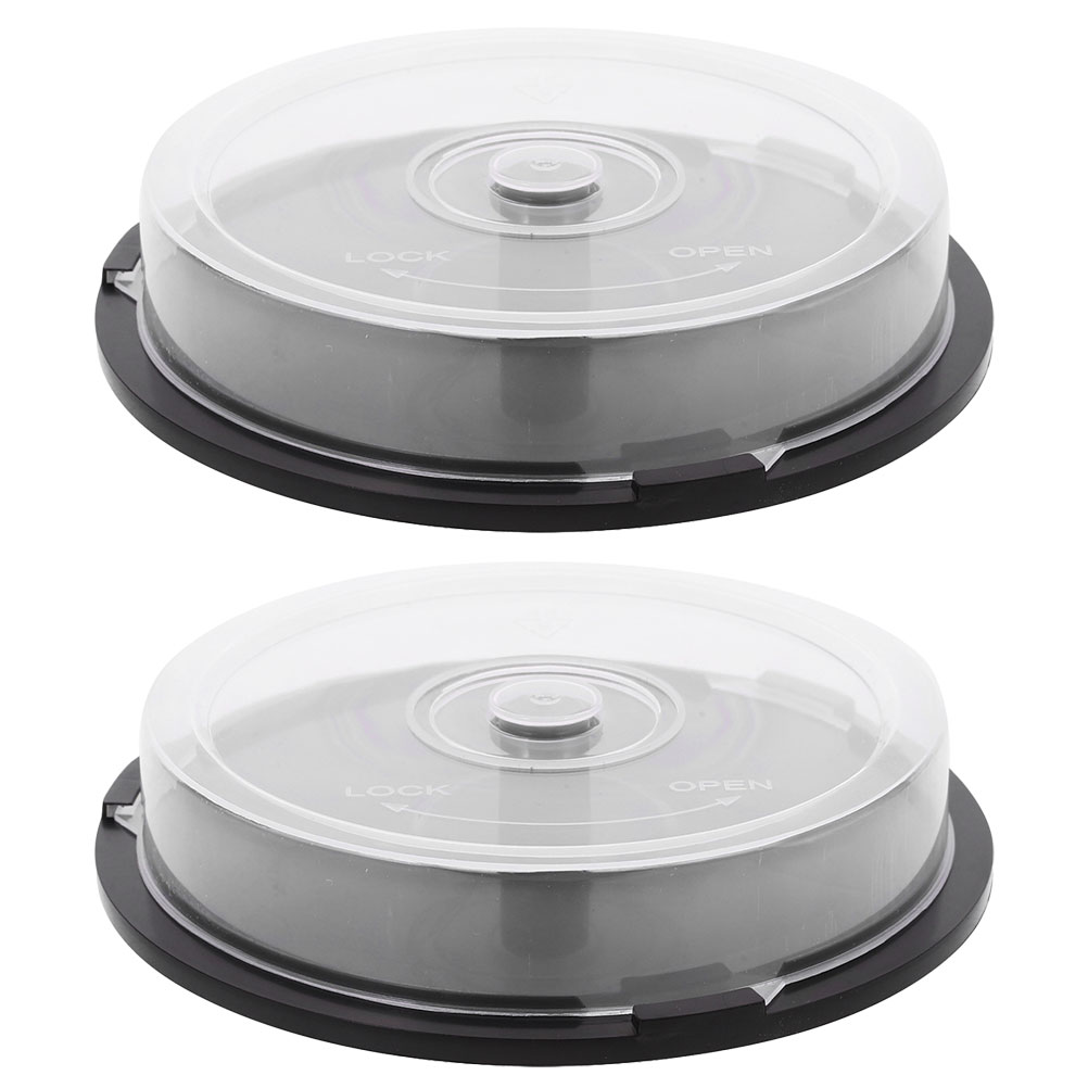 2 Pcs CD Empty Bucket Organizer Target Plastic Storage Holder Dvd Weight Container Cake Box: Default Title