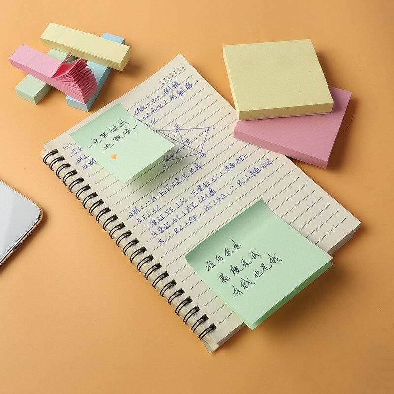 100 Sheet Color Sticky Note Cute Memo Pads Student Stationery Memo Pad N Times Novelty Office Accessories