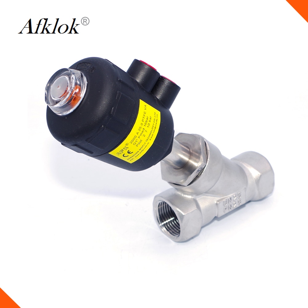 1.5 Inch DN40 2/2 Way Single Acting Stainless Steel Angle Seat Valve Normally Closed Pneumatic Angle Seat Valve