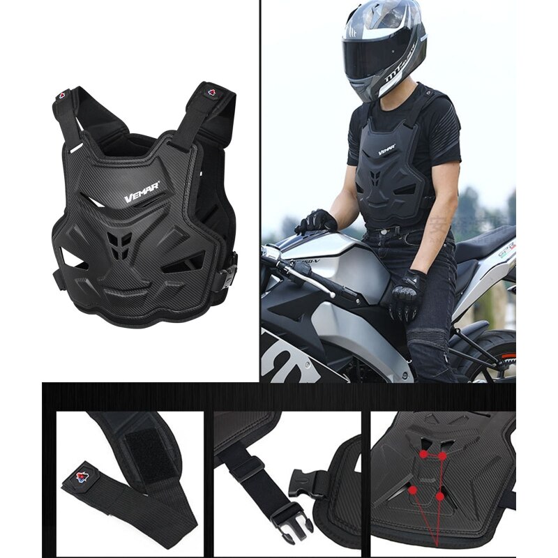 Adult Motorcycle Dirt Bike Body Armor Protective Gear Chest Back Protector Vest for Motocross Skiing Skating Snowboarding