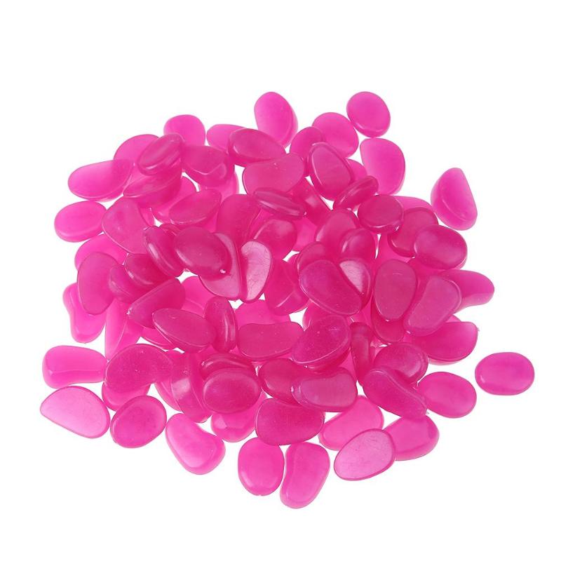 100 stuks lichtgevende tuinaquariums, aquariumstenen, knutseldecoratie, lichtgevende stenen, kiezels, aquariumversiering, feestbenodigdheden voor aquariums: Paars