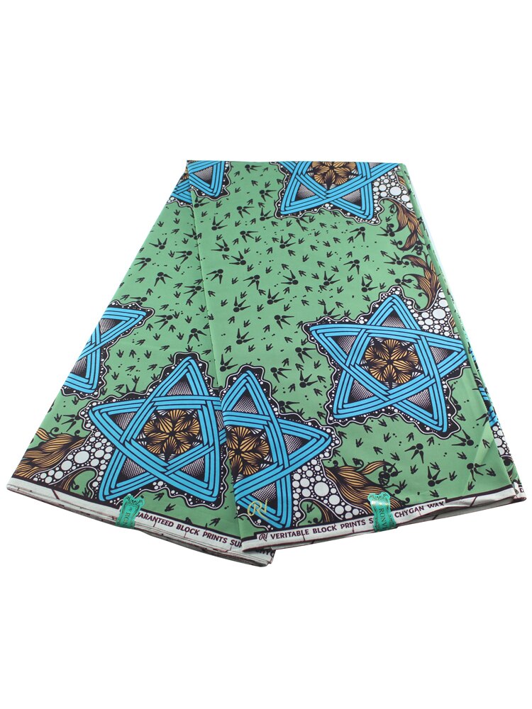 African Cotton Nigeria Ankara Green Print Wax Veritable Guarantee Real Wax: Default Title