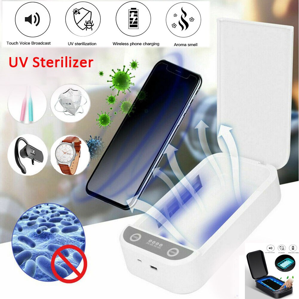 1pc UV Sterilisator Kasten Mund Maske Schmuck Telefon Zahnbürste Uhr Reiniger persönlich Sanitizer Desinfektions fallen Kasten UV Lichter