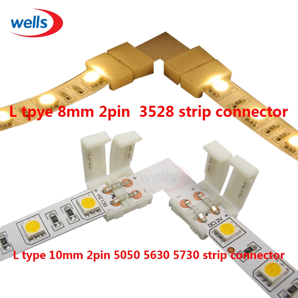 5set L Shape 2pin 3pin 4 pin LED Connector For connecting corner right angle RGB 3528 2811 2812 5050 LED Strip