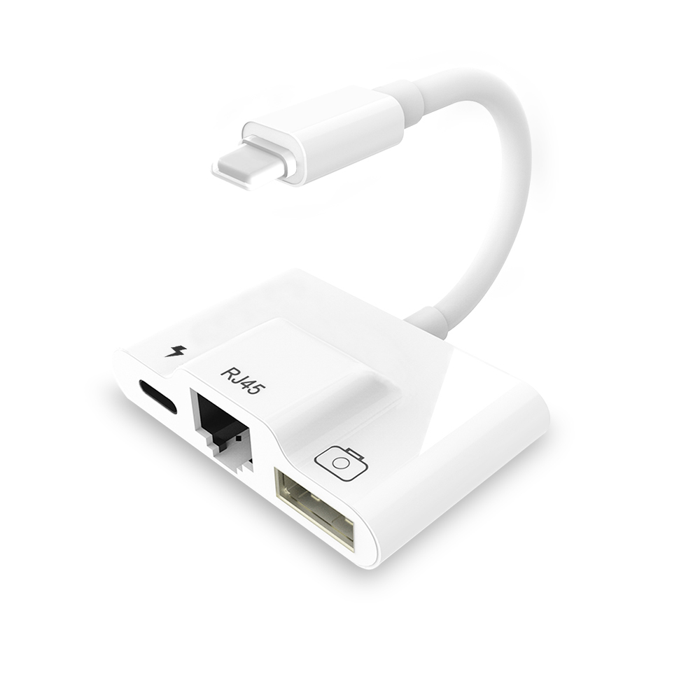 RJ45 Ethernet Light-ning to HDMI Digital AV Adapter for i-Phone 14 i-Pad to TV1080P Network LAN Wired Adapter Charging Converter: ROYAL BLUE