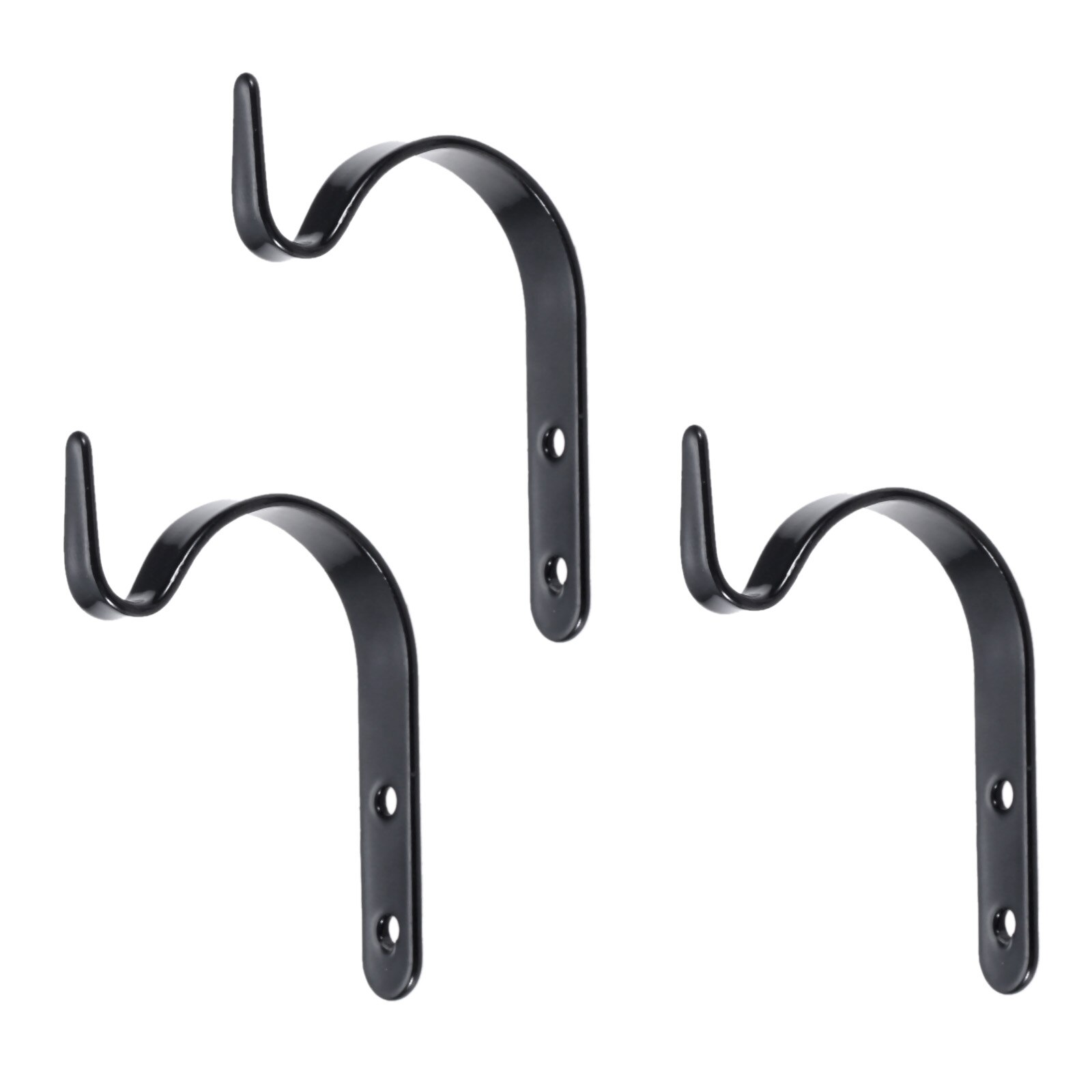 dophee 1/2pcs Black Wall Hook Bracket Lantern Hanger Wall Light Garden Hanging Basket 56*10mm