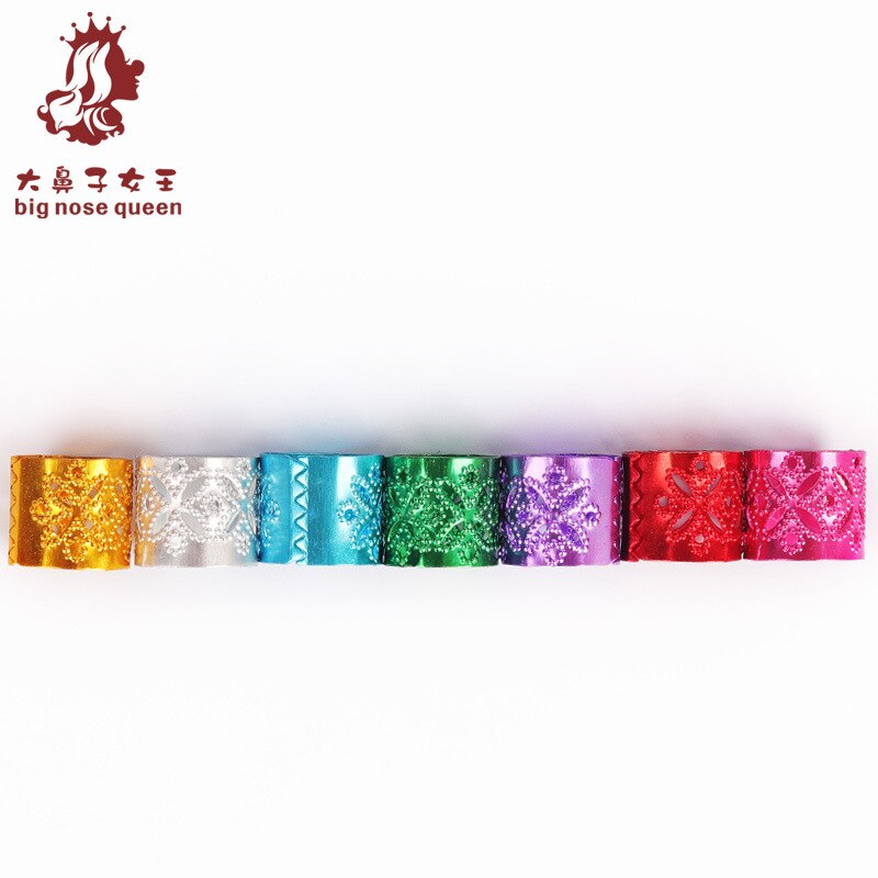 Extensión de cabello DIY con cuentas de Rastas, color azul y morado, 100 Uds., lazos para el pelo de aluminio, anillo ajustable para trenzas, orferta de fábrica